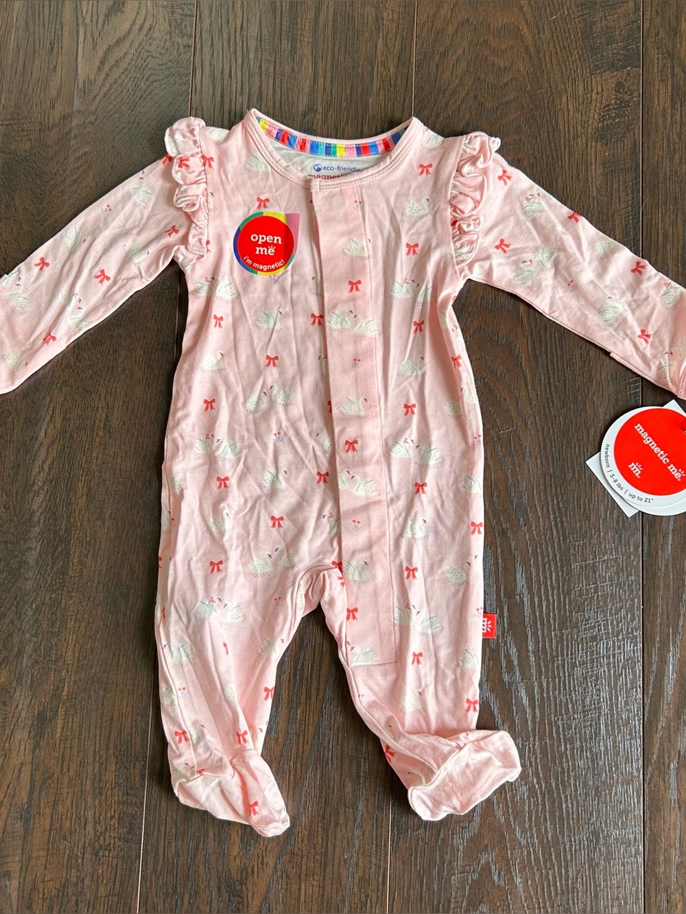 Magnetic Me Swan of a Kind Ruffle Modal Magnetic Footie Newborn